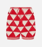 Anna Kosturova Malia crochet high-rise cotton shorts