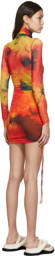 Marques Almeida Orange & Yellow Mesh Short Dress