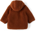 Bobo Choses Baby Brown Face Embroidery Hooded Jacket