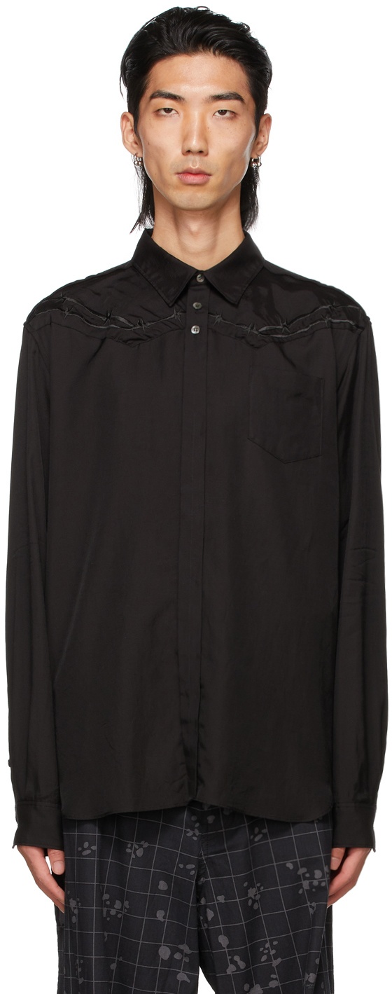 Undercover Black Cotton Western Shirt Undercover