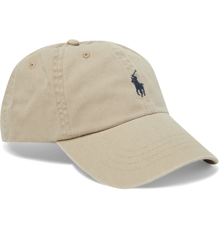 Photo: POLO RALPH LAUREN - Logo-Embroidered Cotton-Twill Baseball Cap - Neutrals