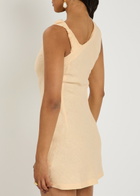 Faithfull The Brand Suis Draped Linen Mini Dress Yellow