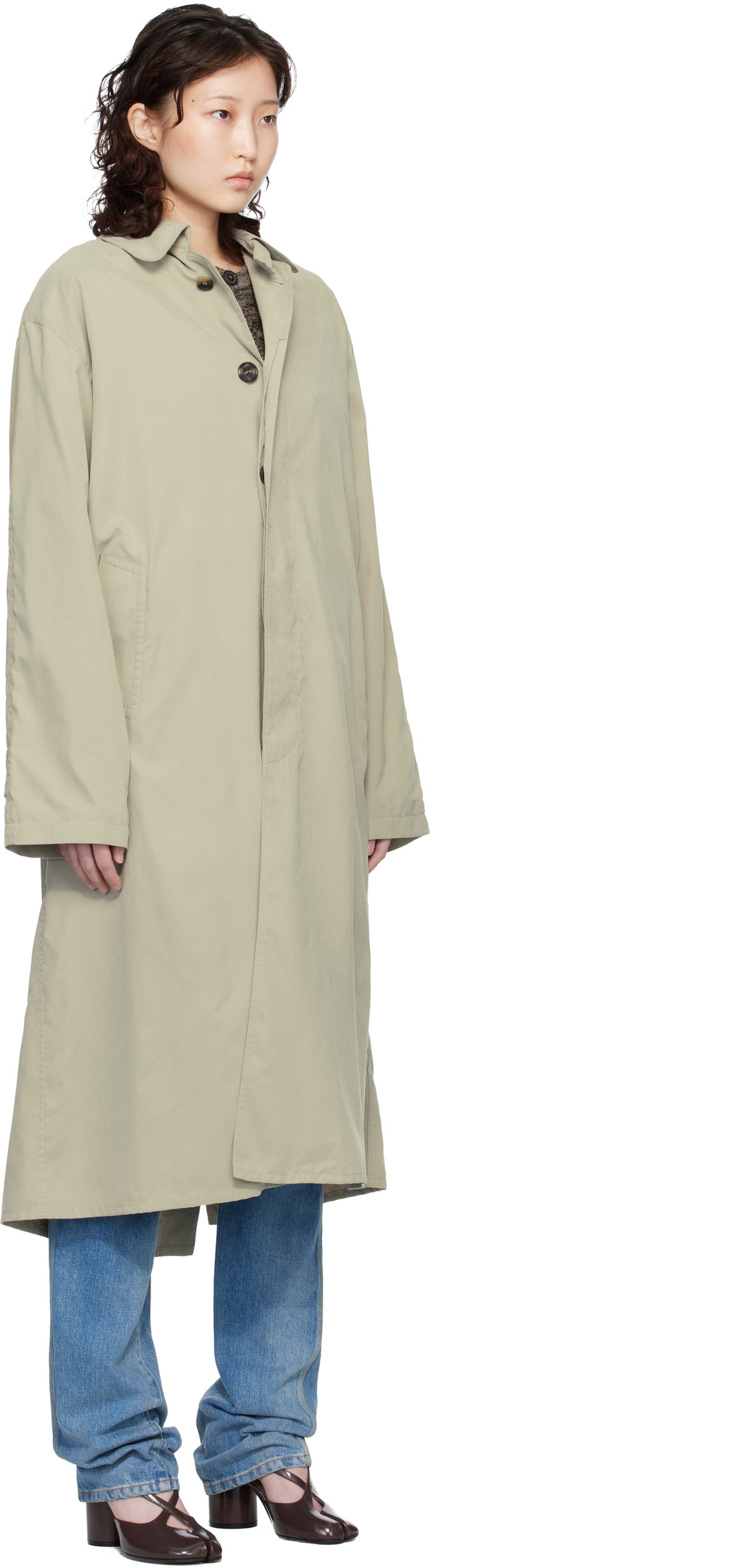 Maison Margiela Khaki Peached Trench Coat Maison Margiela