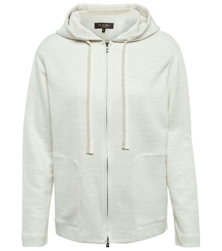 Photo: Loro Piana - Zip-up linen jersey hoodie