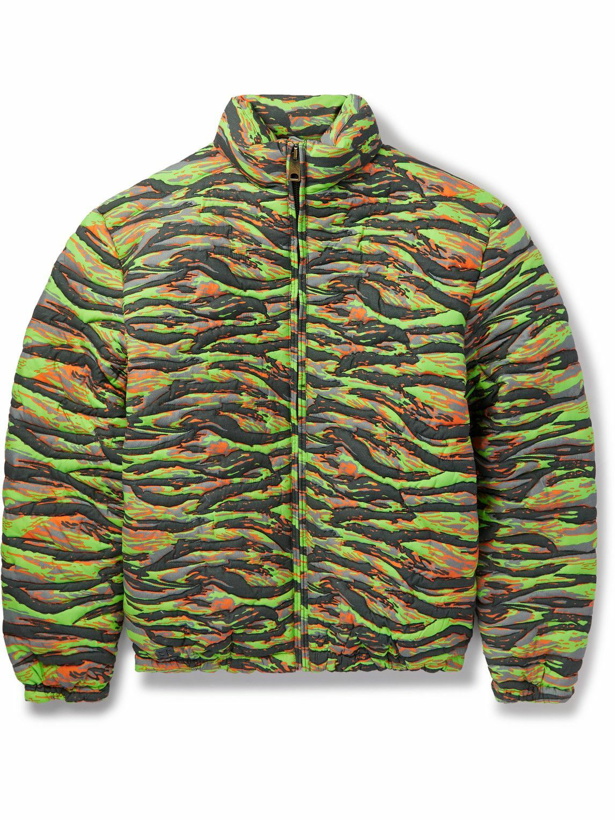 Photo: ERL - Printed Quilted Cotton-Jacquard Down Jacket - Green