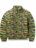 ERL - Printed Quilted Cotton-Jacquard Down Jacket - Green