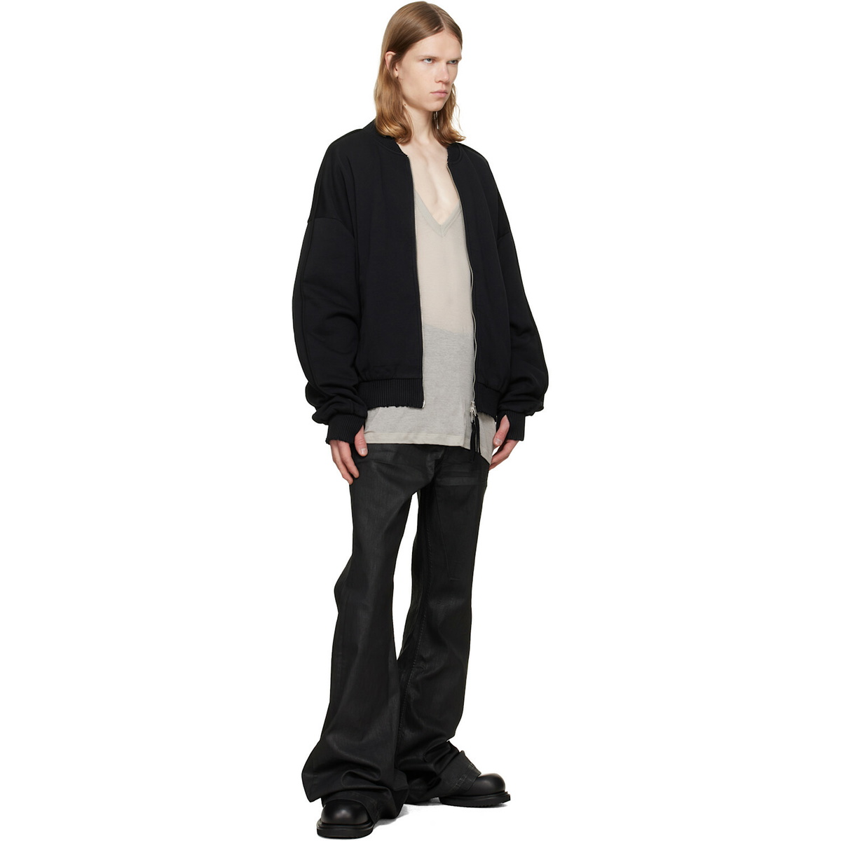 thom/krom Black MSJ 705 Bomber Jacket