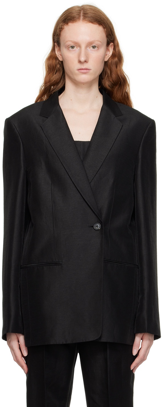 Helmut Lang double-breasted tuxedo blazer - Black
