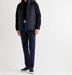 LORO PIANA - Cashmere-Trimmed Quilted Softshell Hooded Jacket - Blue