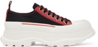 Alexander McQueen Black & Red Tread Slick Sneakers