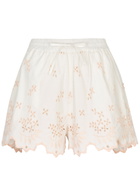 Damson Madder Lana Broderie Anglaise Cotton Shorts White