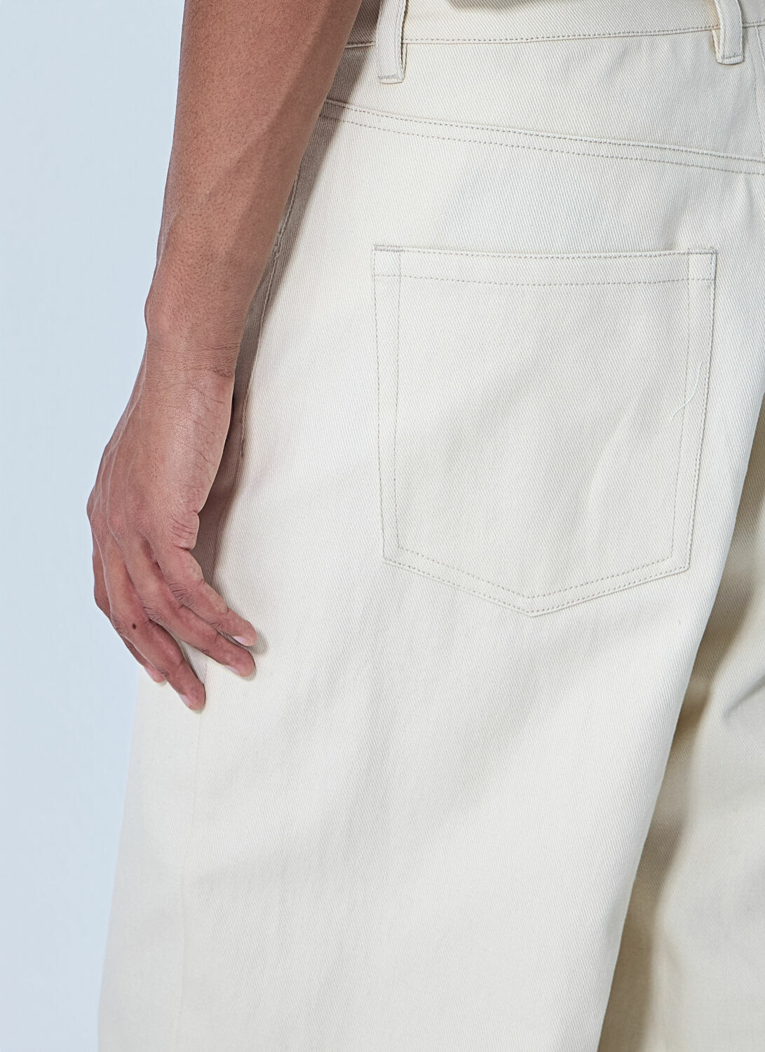Metalwood Wide-Leg Denim Trousers