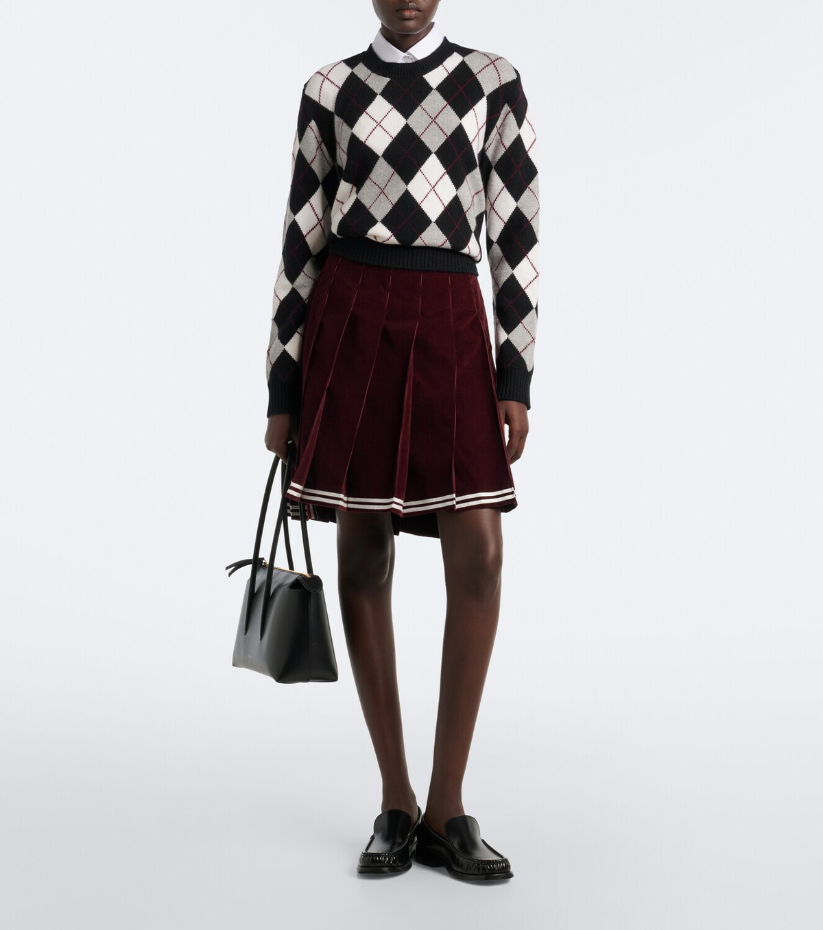 Thom Browne Cotton corduroy pleated miniskirt