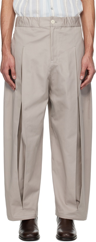 Photo: SAGE NATION Gray Box Pleat Trouser
