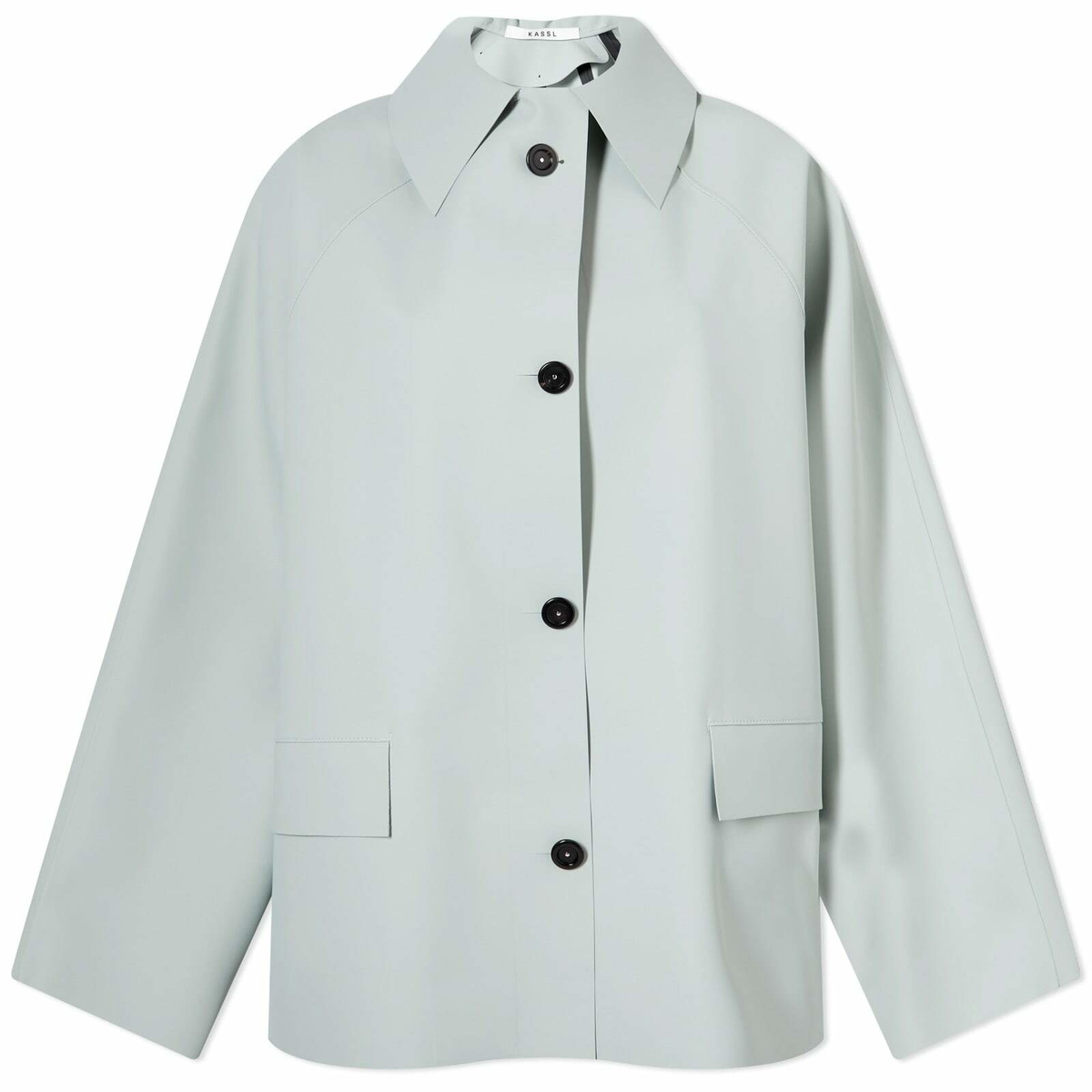 KASSL Editions Women's Coat Original Hip Rubber in Dirty Mint Kassl Editions