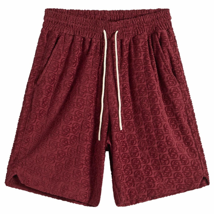 Photo: Drôle de Monsieur Men's Monogram Shorts in Wine