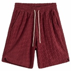 Drôle de Monsieur Men's Monogram Shorts in Wine