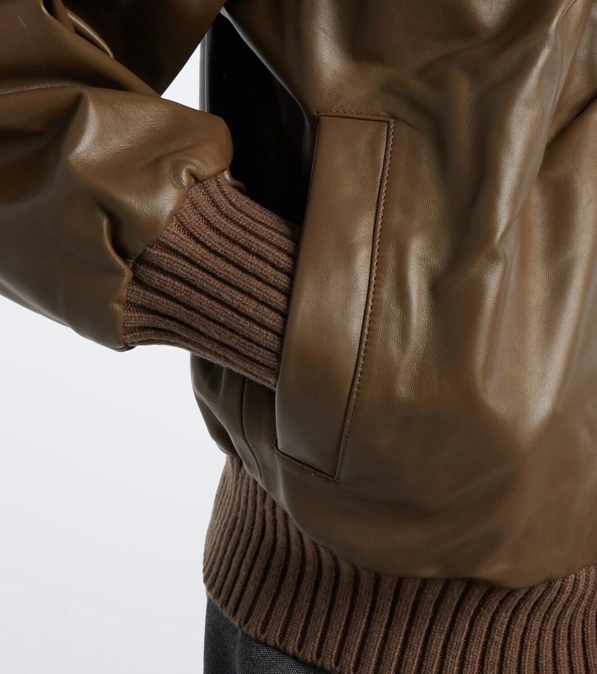 Victoria Beckham Zana leather bomber jacket