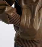 Victoria Beckham Zana leather bomber jacket