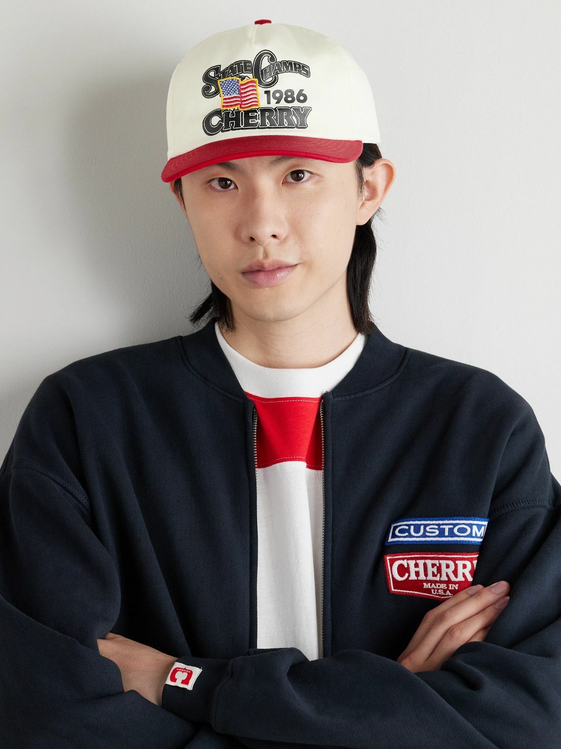 Cherry LA 　キャップ CHERRY LA Logo-embroidered Two-tone Cotton-twill Baseball Cap in