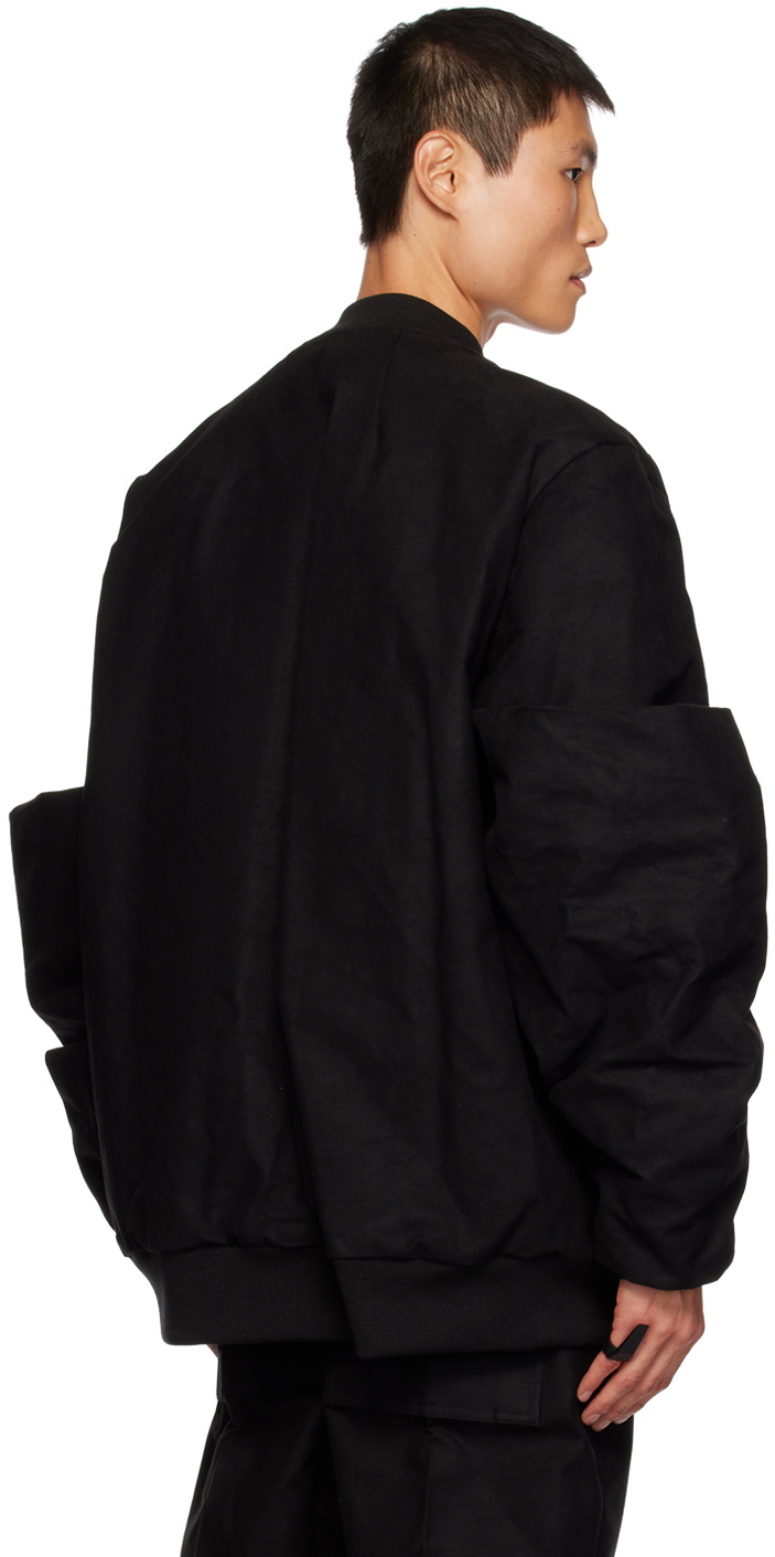 Rick Owens Black Easy Gauntlet Bomber Jacket Rick Owens