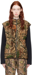 Gramicci Khaki Stand Collar Reversible Vest