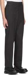 Alexander McQueen Black Gabardine Paneled Cropped Trousers