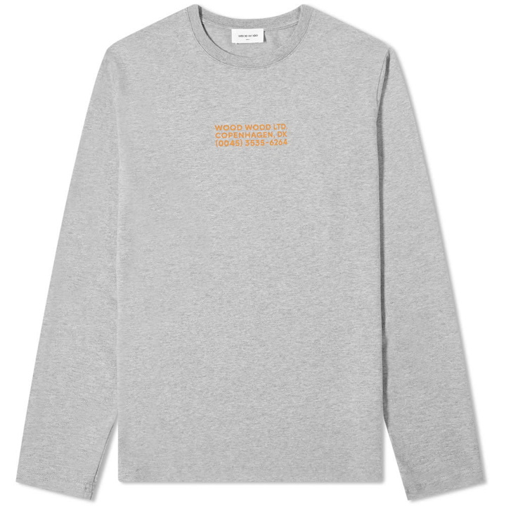 Photo: Wood Wood Long Sleeve Peter Info Logo Tee