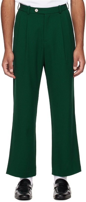 Photo: Late Checkout Green Pleated Trousers