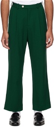 Late Checkout Green Pleated Trousers