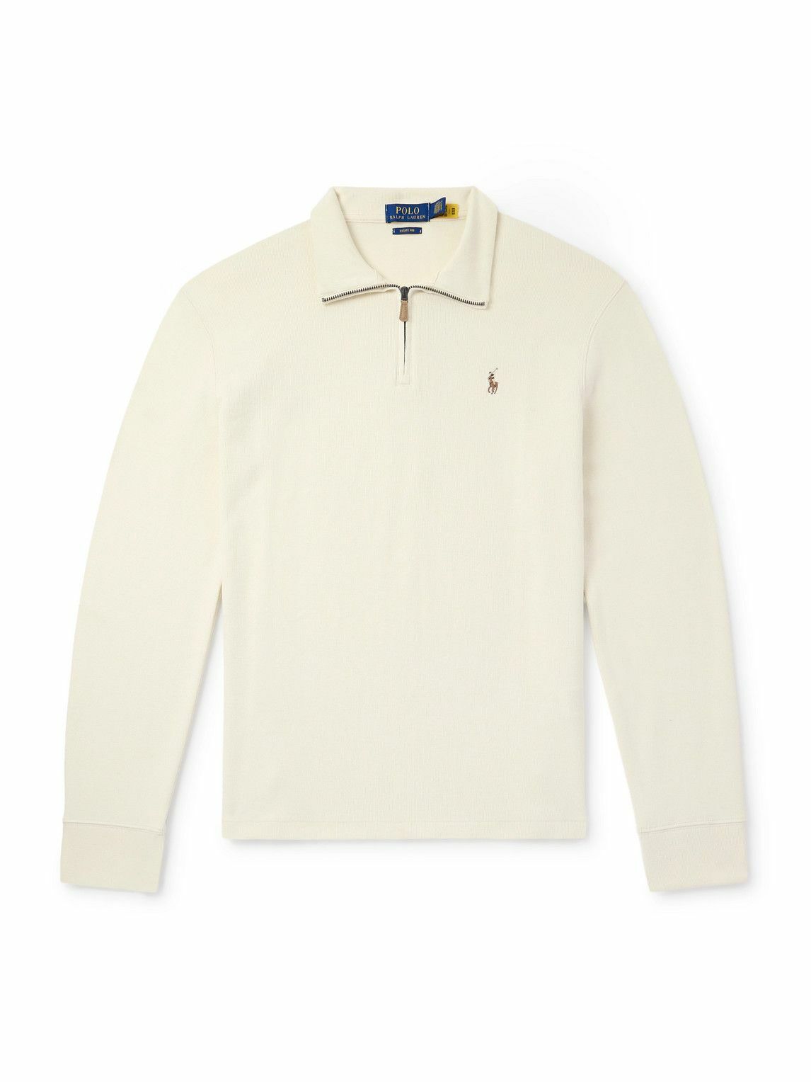 スウェット・トレーナー RALPH LAUREN Logo Embroidered Cotton Half Zip Sweatshirt Lig RALPH LAUREN Logo Embroidered Cotton Half Zip Sweatshirt