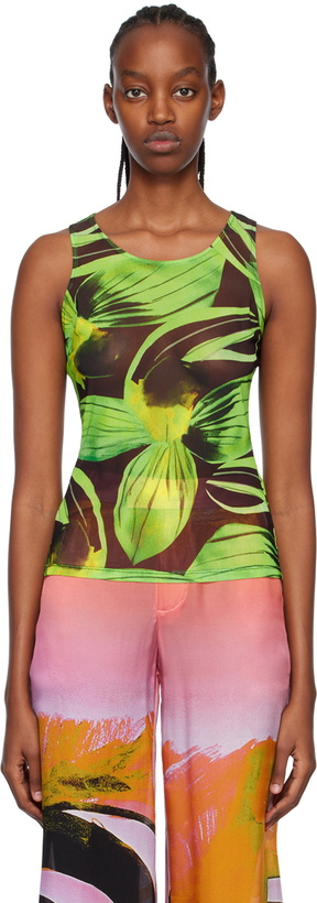 Photo: Louisa Ballou Green Graphic Tank Top