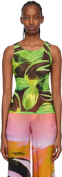 Louisa Ballou Green Graphic Tank Top