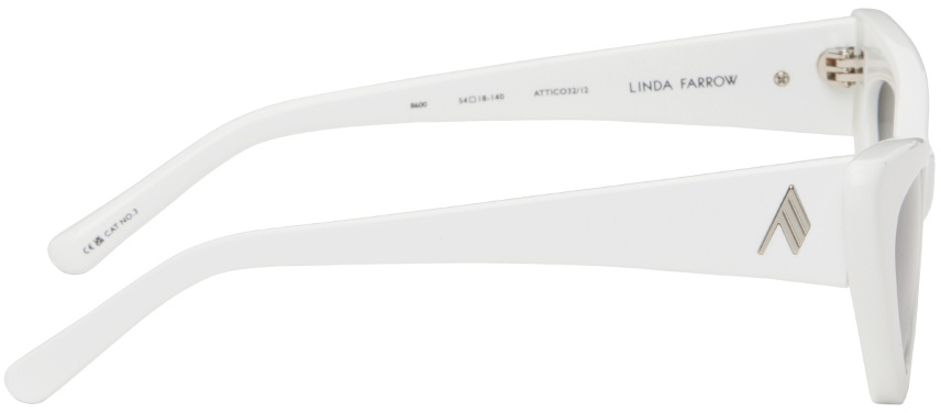 The Attico White Linda Farrow Edition Dora Sunglasses