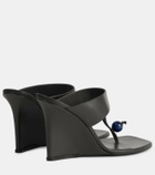 Etro 90 leather wedge sandals