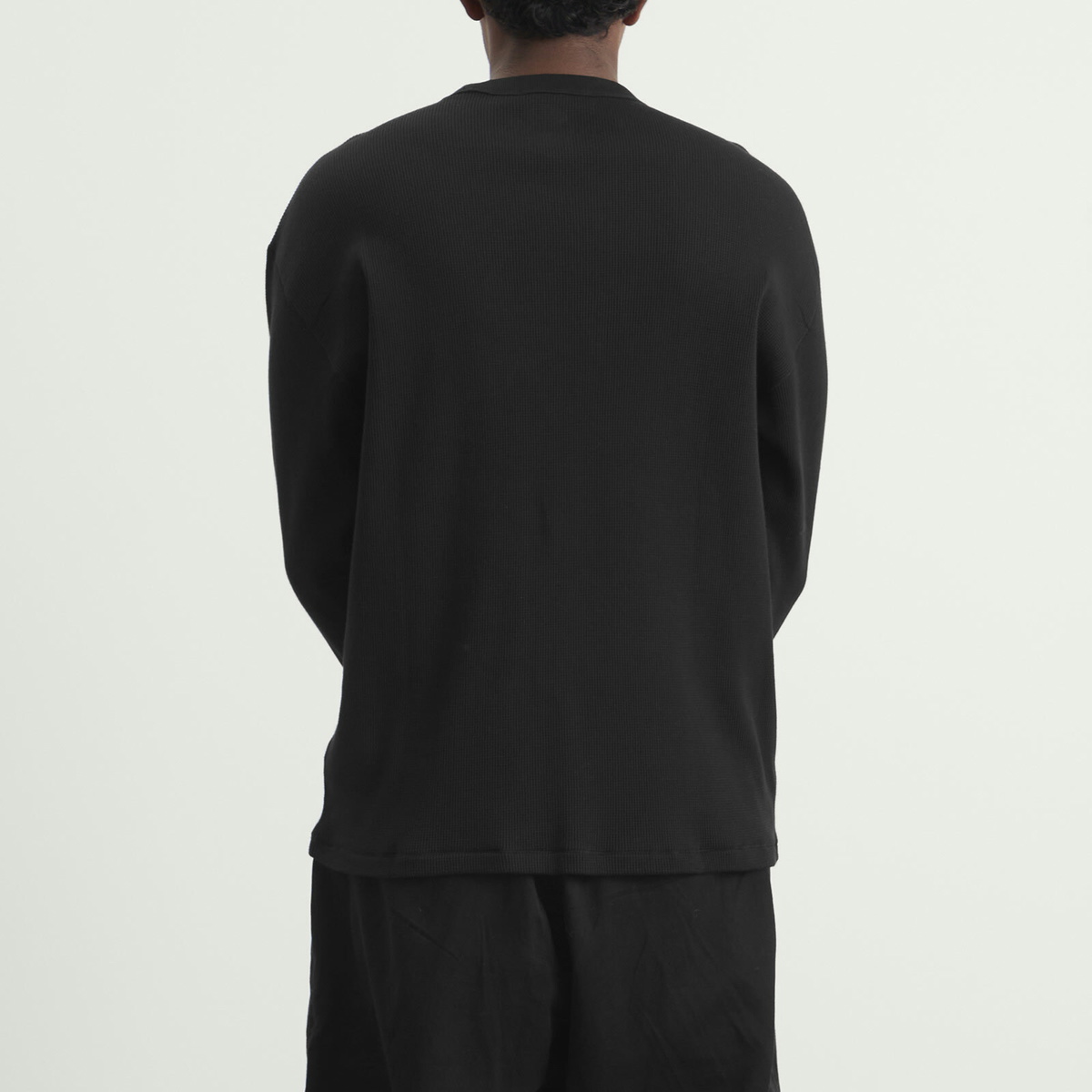 Dickies Men's Long Sleeve Waffle T-Shirt in Black