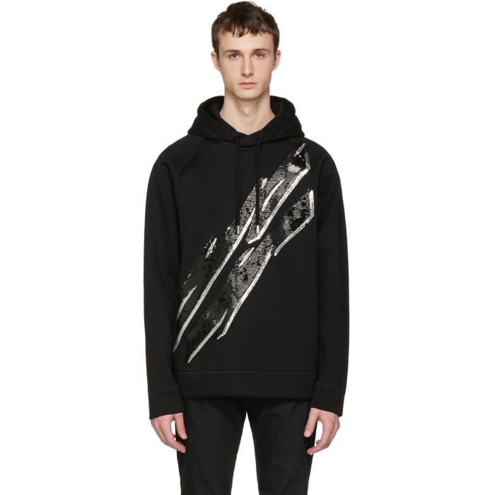 Photo: Dsquared2 Black Lightning Bolt Hoodie