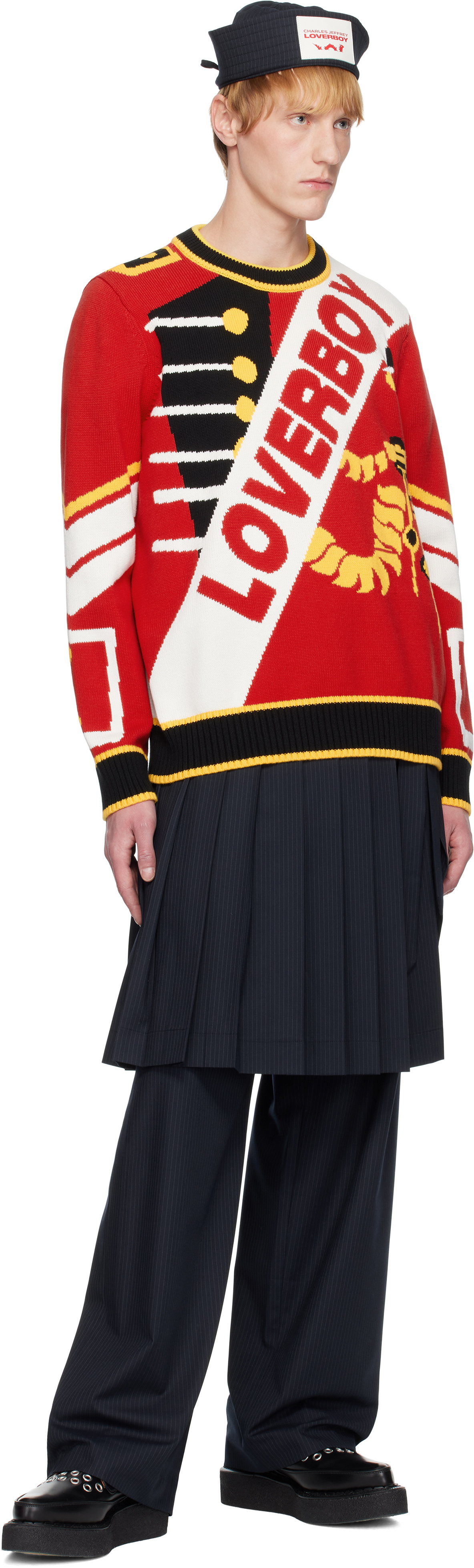 Charles Jeffrey LOVERBOY Navy Wide Leg Skouser Trousers