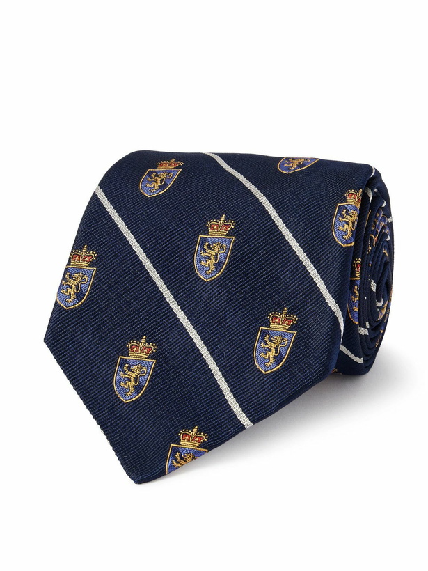 Photo: Polo Ralph Lauren - Club 9cm Embroidered Striped Silk-Twill Tie