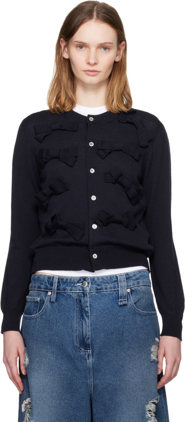 Photo: Comme des Garçons Girl Navy Bow Cardigan