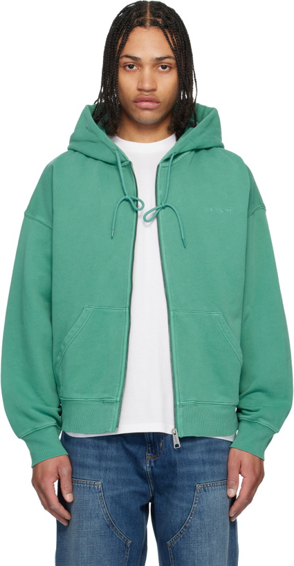 Photo: Carhartt Work In Progress Green Benton Hoodie