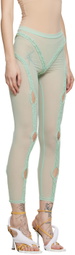 BARRAGÁN Green Moni Sheer Holey Leggings