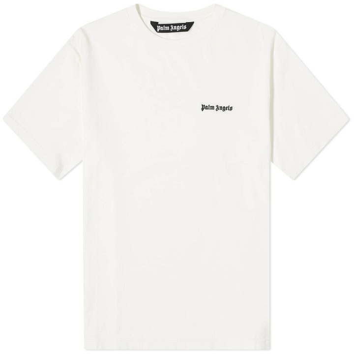 Photo: Palm Angels Men's Classic Logo T-Shirt in Off White