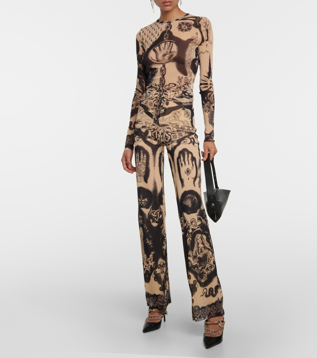 Jean Paul Gaultier Heraldique high-rise straight pants