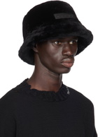 Marni Black Shaved Shearling Bucket Hat