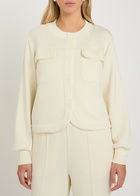 Varley Hartwell Button-through Stretch-jersey Cardigan Cream