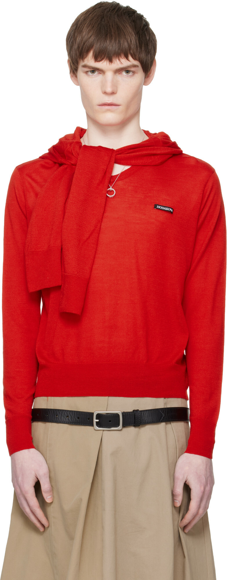 HODAKOVA Red Double Sleeve Sweater