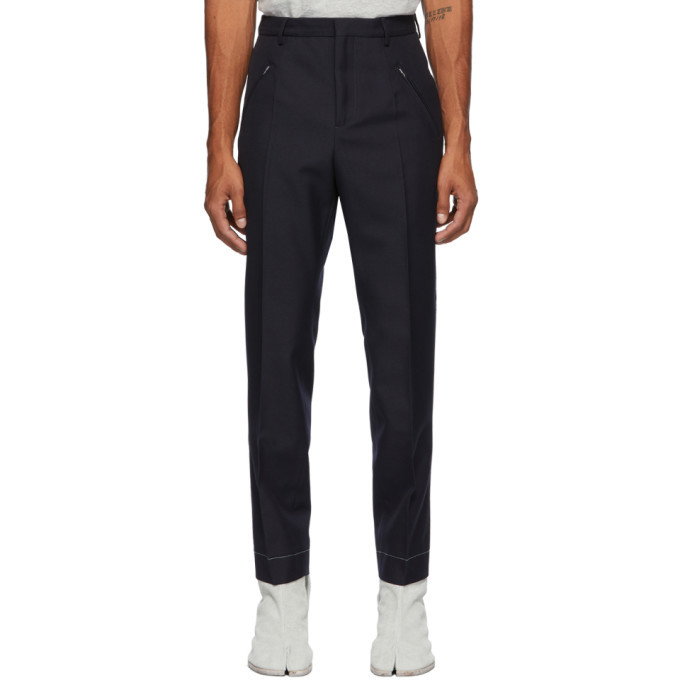 Photo: Maison Margiela Navy Techno Wool Trousers