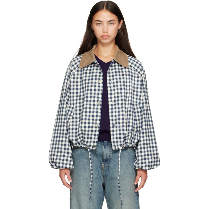 Photo: Barbour Blue & White Ovingham Gingham Casual Jacket