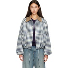 Barbour Blue & White Ovingham Gingham Casual Jacket